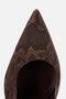 Women's Brown Patterned Pointed Toe Open Back Stiletto Heel U Shoes - 5