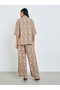 Beige Floral Print Shirt and Trousers Co-Ords - 6
