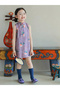Girls Floral Print Sleeveless Dress