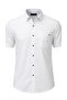 Short Sleeve Buttoned Single Pocket Cotton Men's Shirt - 5