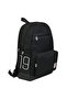 Licensed Black Faux Leather Detailed Backpack - 1903 Embroidered School Bag with Laptop Compartment - 2