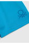 Boy's Blue Bermuda Shorts with Back Leg Logo Print Detail - 3