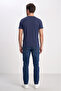 Cotton Fit Cut Crew Neck Navy Blue T-Shirt - 3