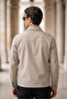 Men's Old Money Seasonal Regular Fit Jacket & Coat - Cream - 4