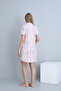 Lissa Relax Fit Shirt Collar Front Buttoned Short Sleeve Maternity and Postpartum Woven Nightgown - 4