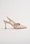 Spr-3627 Stiletto Heel Stone Detailed Slippers - 3