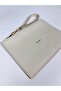 Genuine Leather Clutch/Portfolio Bag Ecru - 3