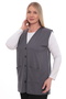 Women's Buttoned Pocketed V-Neck Casual Summer Combed Cotton Mother Vest - 2