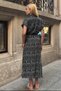 Women's Patterned Belt Detailed Shirt Dress - 3