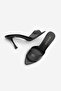 Women's Pointed Toe Strappy Thin Classic Heeled Slippers Nerlo Black - 8