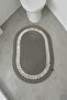 Handmade Decorative Braided Model Bathroom Set 2-Piece Mat 50X80 and 40X60 + 2 Organizer Baskets 18X18 cm - 6