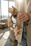 Sono Beige Satin Bowknot (7 cm) Heeled Daily Use Slippers - 4