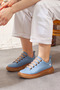 Mammamia Genuine Leather Extra Comfortable Daily Blue Shoes
