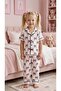 Dlş 6086 100% Cotton Pink Bow Muslin Fabric Button-Down Shirt Pajama Set