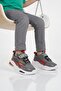 Smoked Red Mesh Velcro Boys' Sports Shoes
