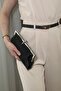 Women's Black Satin Evening Dress Bag with Stone Accessories - Chain Strap Hand and Shoulder Bag - 3