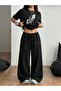 Unisex Los Angeles La Hand-Printed Oversize Tshirt and Baggy Sweatpants - Summer Two-Piece Tracksuit Set - 2