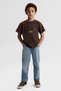Nk Boy's Brave Print Short Sleeve T-Shirt 4-8 Years Old Brown