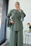 Premium Layered Chiffon Double Set – Khaki - 4