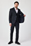 Leon Men's Dark Navy Blue Italian Striped Jacket+Pants+Vest Slim Fit Suit - 5