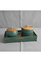 Sage Green Metal & Wooden Rectangular Tray with 2 Candy Bowls – 26 × 12 cm - 2