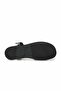 Leather Black Women's Sandals - Buckle-Strapped Casual Comfortable Sole Summer Shoes - 6