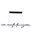 Modern Lighting, Linear Chandelier, Black Color, Length:120 cm, Suitable for living room, dining room, kitchen, Adjustable height