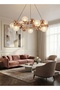 Modern Lighting, Modern chandelier, Gold Color, D:55,H:100 cm, Suitable for Living room, bed room, kitchen, Adjustable height - 2