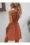 Women's Off-The-Shoulder, Tie-Back, Elastic Waist, Short Jersey Dress - 2