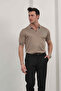 Men's Basic Zippered Polo Collar T-Shirt