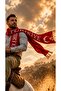 Turkey Moon and Star Flag Scarf with Detailed Satin - 7