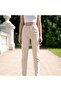 High Waist Cream Lycra Mom Jean - 6