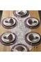 American Service Set, New Season, 6 Pieces of Dried Rose Petal Napkins, 6 Pieces of Dried Rose Petal Napkins, 6 Pieces of Napkin Rings and Runner Cover Lace Tk - 2