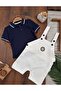 Baby Boy Rudder Embroidered Polo Collar Salopet Set - 2