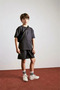 Oversize Crew Neck Slogan Printed Modal Short Sleeve T-Shirt for Boys H3041A826Sm - 2