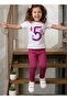 Birthday Girl, 5th Year Butterfly Birthday Graphic Print T-Shirt