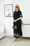 Plus Size Printed Dress with Sleeves and Skirt - 2