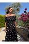 Black Dress with White Daisy Belt and Gipeli Detail - 8
