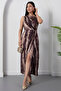 Square Neck Ruched Waist Slit Dress YZC25Y223 - 5