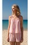 Pjs Women's Powder Striped Strappy Shorts Set Muslin Fabric - 2