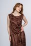 Women's Summer Coffee Roselle Pleated Shoulder Detailed Blouse and Skirt Set Stylish Daily Comfortable 1320 - 3