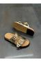 Elva Women's Daily Slippers with Gold Leather Buckle - 6