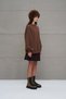 Brown Slogan Oversize Sweatshirt 18217 - 5