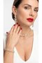 Gold Luxury Crystal Stone Necklace Choker Bracelet Earrings Jewelry Set Evening Dress Event Engagement Set - 4