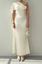 Collar Belt Detailed Strapped Midi Length Premium Satin Dress - 8