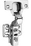 Type-C Standard Cabinet Hinge – European Style Soft-Close Hinges, Four-Hole Mounting, Nickel Plated, 1 Pair (Inset) - 3