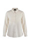 Women's Gia 100% Natural Linen Shirt - Classic Collar Basic Minimalist Design Ecru W207-K0401-01 - 5