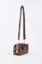 Women's Gonca Bitter Brown 3-Compartment Small Size Zipper and Snap Closure Handbag and Shoulder Bag