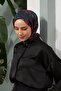 سلسلة بوتانيكال - شال قطني فيسكوز أسود وأحمر 3023-14 - 5