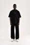 Men's Embroidered Metal Logo Interlock Oversize T-Shirt Black - 7